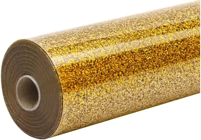 HTVRONT bleščeča folija za toplotni prenos 30,5 cm × 90 cm – Zlata