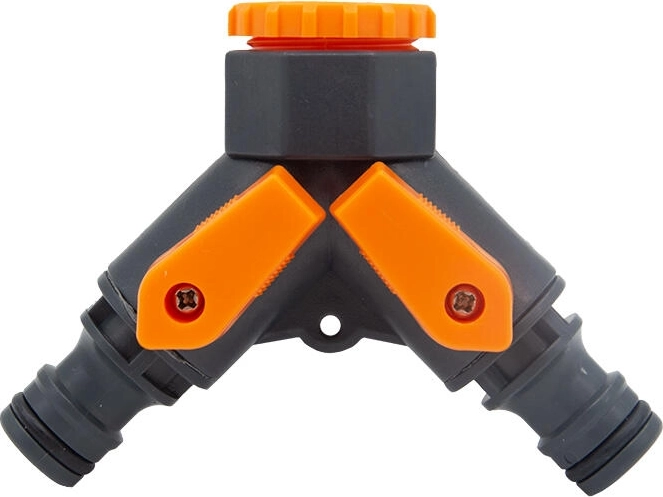 Vrtni Y-razdelilnik vode z ventili, 2-potni 1/2" in 3/4"