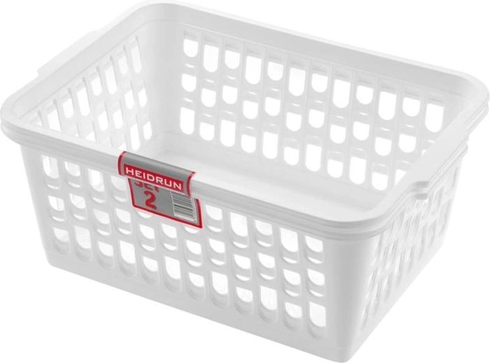 HEIDRUN Plastic Storage Baskets 36.5 × 25.5 × 14.5 cm - 2 pcs