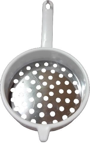 Cedilo za njoke iz nerjavečega jekla 18 cm s plastičnim ročajem