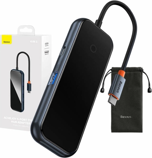 Baseus Hub USB-C na 4x USB 3.0 temno siva