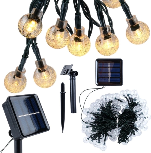 Solarna vrtna svetlobna veriga 10 m, 100 LED, topla bela