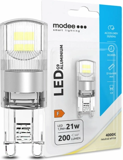 LED žarnica G9 aluminijasta 1,9 W nevtralno bela MODEE