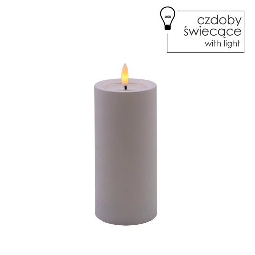 LED sveča bela 7 × 15 cm z utripajočim plamenom