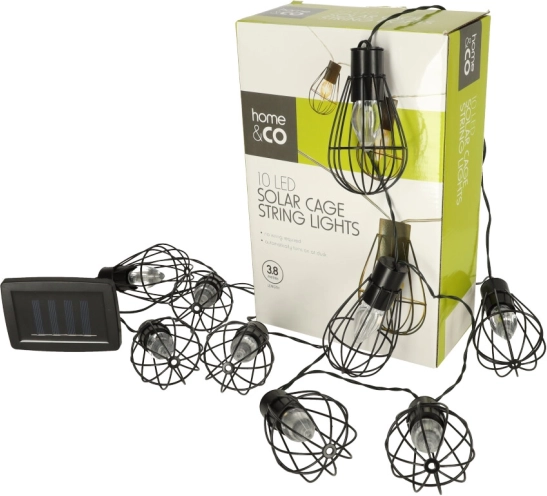 Vrtna razsvetljava – solarna girlanda z žarnicami, 10 LED