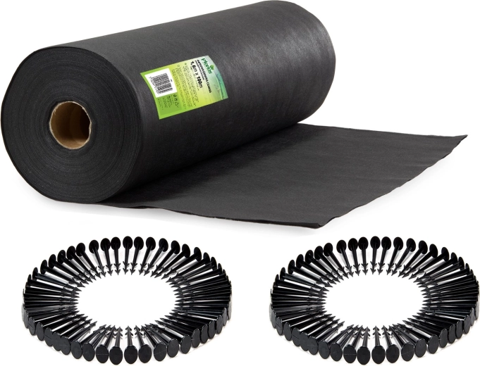 Vrtna agrotekstilija 1,6 × 100 m + 100 pritrdilnih zatičev PLONOS