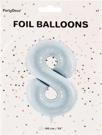 Folijski balon številka 8, 86 cm – Modra