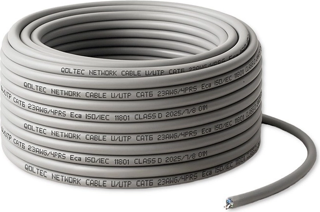 Omrežni kabel UTP Cat6 25 m – bakren, 1 Gb/s, siv