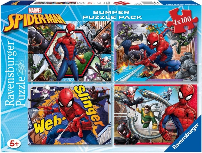 Sestavljanka 4×100 koščkov SPIDER-MAN Bumper Pack