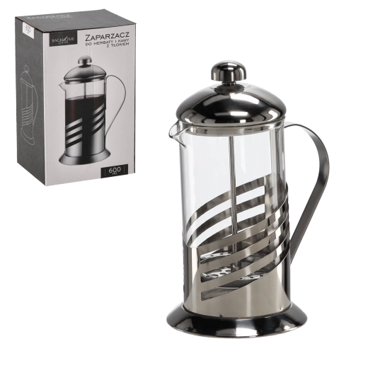 French press s batom 600 ml iz borosilikatnega stekla