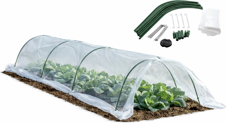 Mini vrtni rastlinjak tunel 1,8 × 6 m s folijo