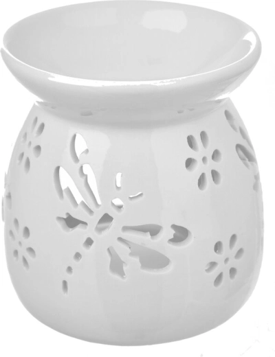 Porcelanasta aroma lučka bela z motivom kačjega pastirja