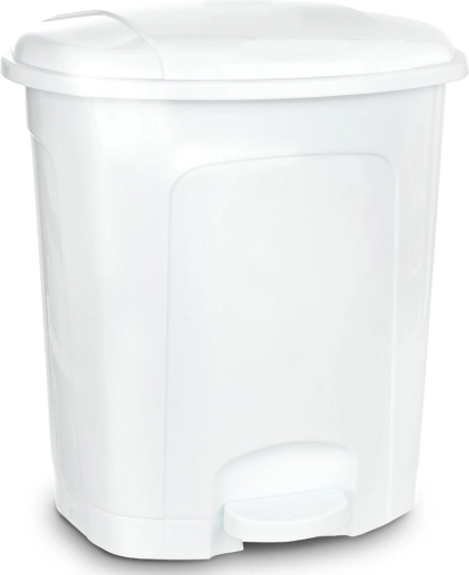 Plastični koš za smeti s pedalom 50 l, bel