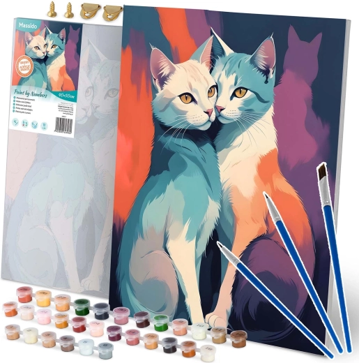 Slikanje po številkah 40 × 50 cm Massido – mačke