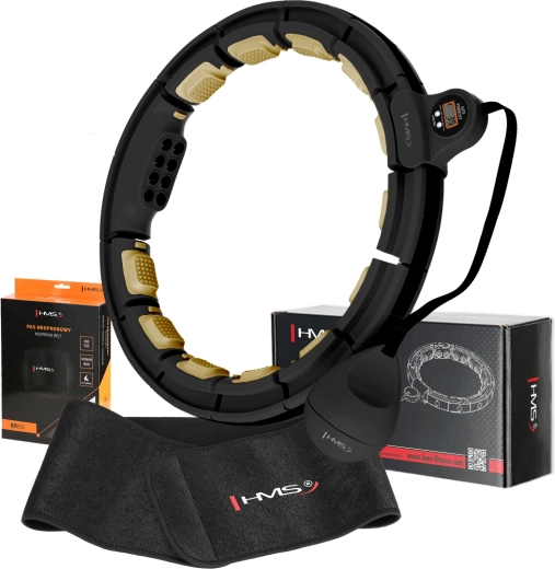 Komplet masažnega hula hoopa HMS HHM13 z utežjo in shujševalnim pasom BR163