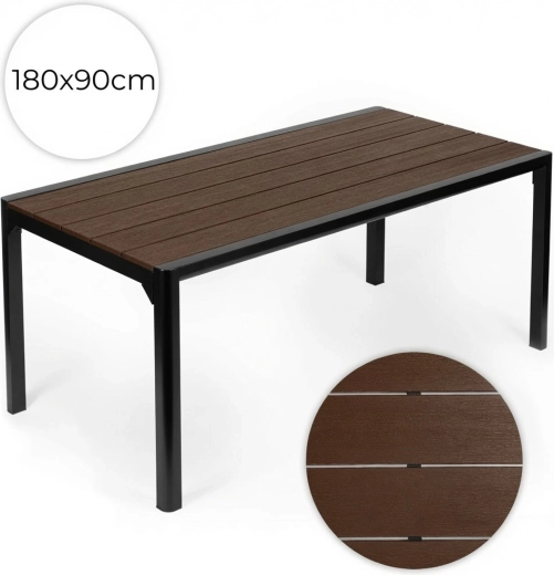 Vrtna miza MultiGarden 180 × 90 cm, rjava, za 6–8 oseb