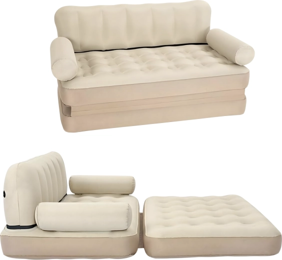Inflatable double sofa bed 5-in-1 – sofa, lounger and bed for home, garden and water