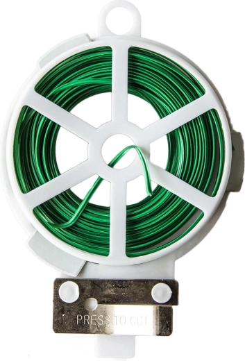 Raven ploščat vezalni žiček s plastičnim premazom in rezalnim mehanizmom 30 m