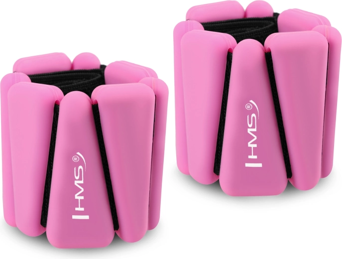 Silikonske uteži za zapestja in gležnje HMS roza 2 × 0,5 kg