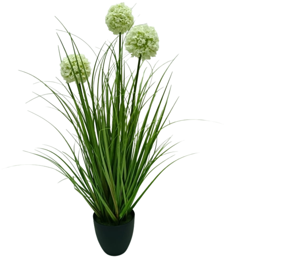 Umetni okrasni česen v belem loncu, 70 cm Garden Line