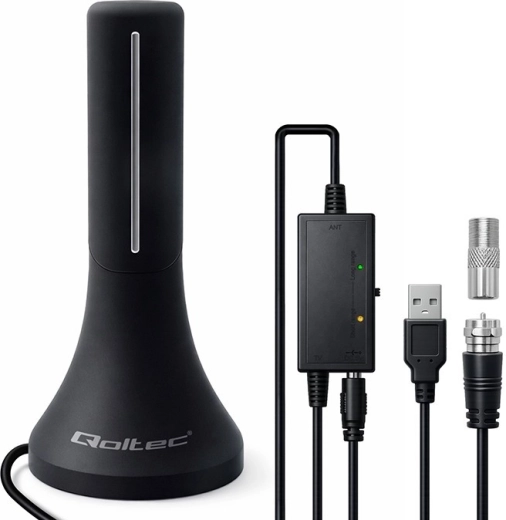 Notranja antena DVB-T/T2 z ojačevalnikom, 4K, visok dobiček 32 dBi, kabel 4 m