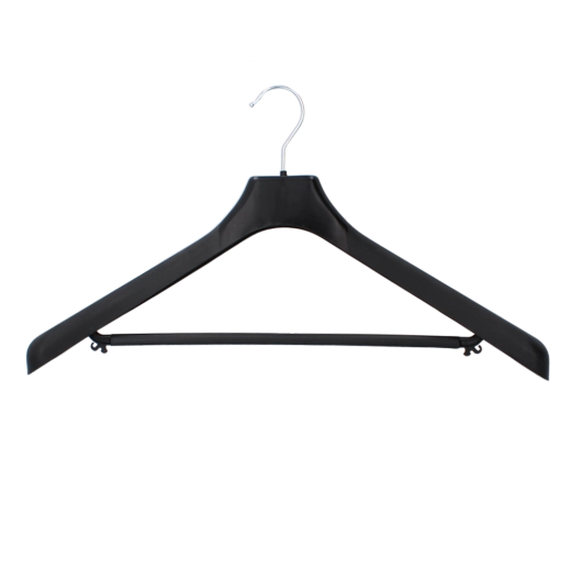Širok moški obešalnik za obleko s prečko 50 cm, črn