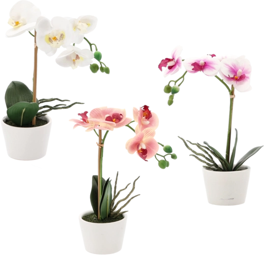 Umetna orhideja, mešane barve, 30 cm