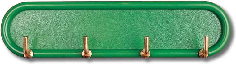 Samolepilni obešalnik s 4 kljukami, plast in kovina, mešanica barv