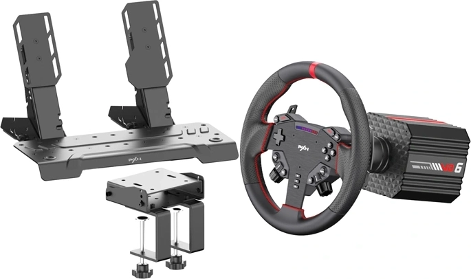 Komplet dirkalnega simulatorja PXN VD6 z volanom z direct drive pogonom in pedali