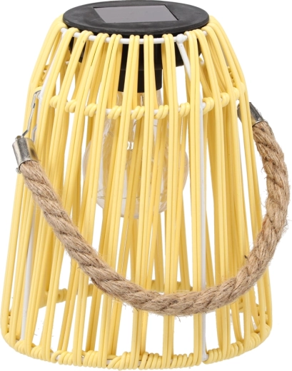 Rumeni solarni vrtni lampijon 18 cm z LED