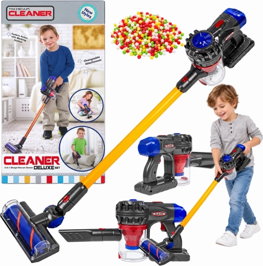 Children's Stick Vacuum Cleaner with Sound and Interchangeable Attachments