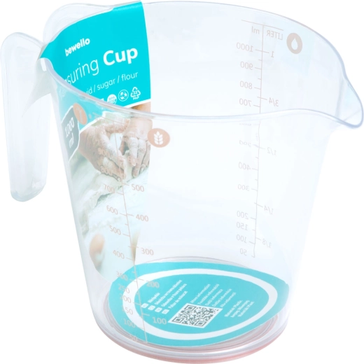 Plastic cup-shaped measuring jug 1 l