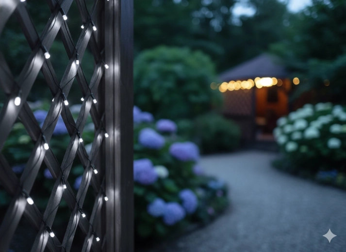 Svetlobna mreža LED 2 × 2 m, hladno bela, 256 LED, za notranjo in zunanjo uporabo