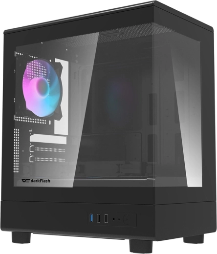 Računalniško ohišje Darkflash DB330M mini tower s kaljenim steklom, črno