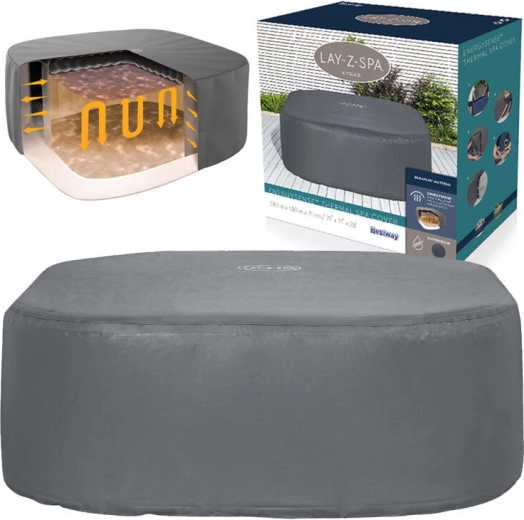termični pokrov za kvadratne masažne kadi BESTWAY Lay‑Z‑Spa EnergySense, 180 × 180 × 71 cm