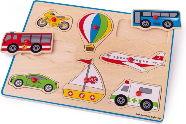 Lesena sestavljanka vozila Bigjigs Toys