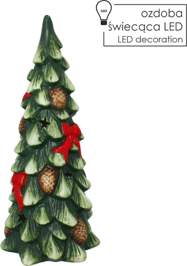 Christmas Decorative Tree with Bows and LED Lighting