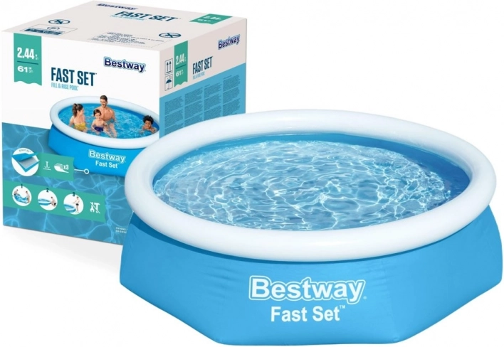 napihljiv bazen z zgornjim robom 244 × 61 cm BESTWAY Fast Set
