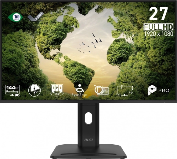 MSI PRO MP275PGN 27" ukrivljen FHD monitor 144 Hz črn