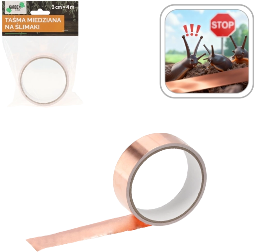 Bakrena lepilna trakova proti polžem 3 cm x 4 m