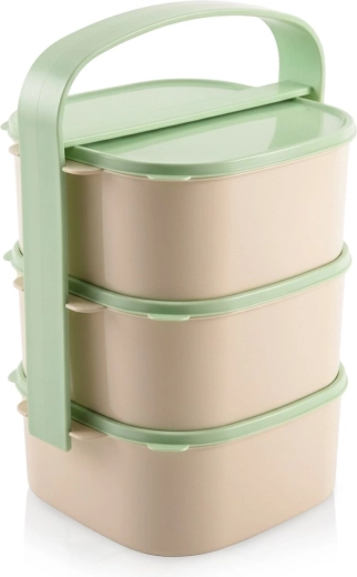 Three-tier plastic tiffin 3 × 1.15 l with handle