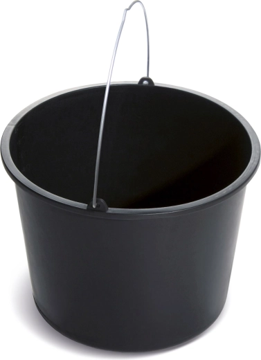 Gradbeno vedro 20 l z kovinskim ročajem, črno