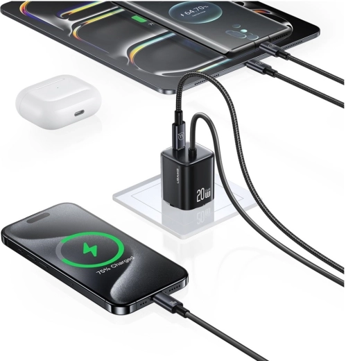 Polnite dve napravi hkrati (2× USB‑C)