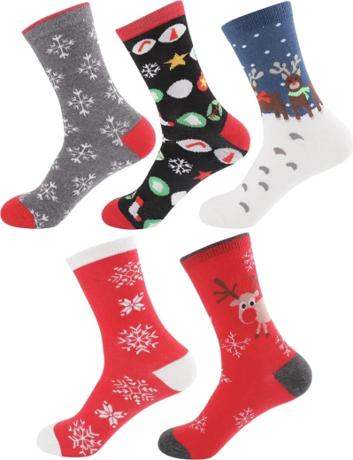 Božične bombažne barvaste nogavice 5 parov 37–43