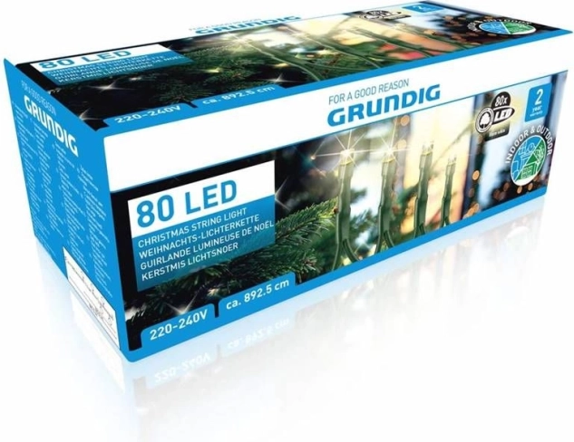 Zunanji božični svetlobni niz z 80 LED