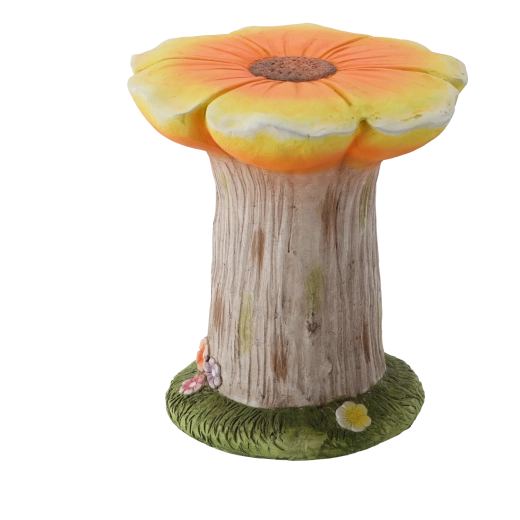 Vrtno stojalo za cvetlični lonec z oranžnim cvetom