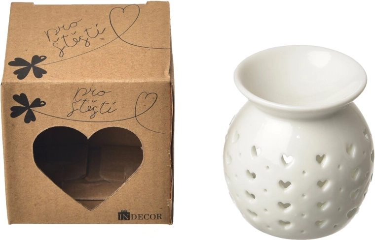 Porcelanasta aroma svetilka Za srečo bela 7 × 7 × 6 cm