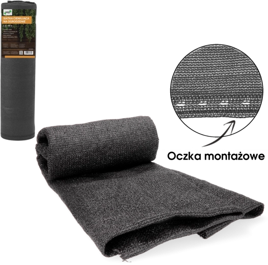 Zasenčilna mreža za ograjo antracit 1,5 × 50 m 135 g/m² 90%