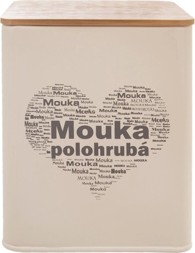 Pločevinasta doza za moko z lesenim pokrovom z motivom srca