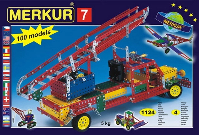 Gradbeni komplet MERKUR 7 – 100 modelov, 1124 kosov